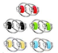 5 Piece Flippy Chain Set Stress Relief Toys for Kids and Adults Handheld Roller Chain Fidget Pads Sensory Keychain Toys for Anxiety Relaxation and Focus