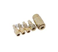 5 PIECE FULL BRASS AIR COUPLER SET