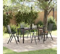5 Piece Garden Dining Set Anthracite Steel Berkfield Home Multi One Size