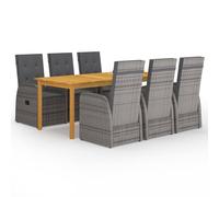 Garden Dining Set PatioTable and Chairs with Cushions Poly Rattan vidaXL