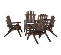 5 Piece Garden Lounge Set Solid Wood Spruce Berkfield Home Brown One Size