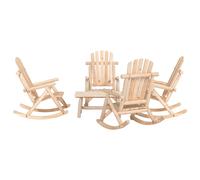 5 Piece Garden Lounge Set Solid Wood Spruce Berkfield Home Brown One Size