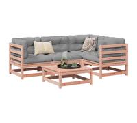 vidaXL Garden Sofa Set 5 Piece Outdoor Corner Sofa Wax Brown Solid Wood Pine
