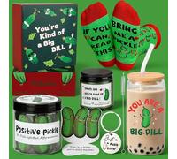 5-Piece Gift Set for Pickle Lovers - Affirmation Cards, Tumbler, Scented Candle, and More - Funny Graduation, Birthday, and Christmas Gift for Women & Men