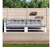 5 Piece Gray Outdoor Indoor Waterproof & UV Resistant Polyester Cush Set for Pallet Sofa Soft Backrest & Side Seat Pillows Perfect for Garden & Patio