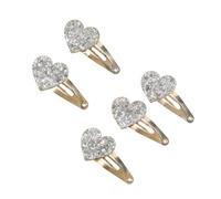 5 Piece Hair Decorations with Twinkling Sequins Love Hearts Star Shape Hair Clip for Toddler & Little Girls Clip for Bangs