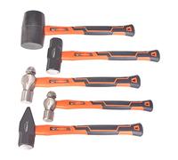 5-Piece Hammer Set, 16oz Ball Pain Hammer | 32oz Ball Pain Hammer | 32oz Rubber Mallet | 3lb Sledge Hammer | 3lbCross Pain Hammer