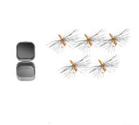 5-Piece Hand Tied Fly Hook Set For Targeting For Dace And Trout, Engineered For Minimal Water Resistance And Stable Drift Patterns(14# orange)