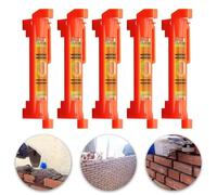 5-Piece Hanging String Level Kit with Molded Hooks for Builders Line, Horizontal Bubble Accuracy, 3-Inch Plastic Spirit Level Tool for Construction, Layout & DIY Projects