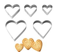 5 Piece Heart Cookie Cutter Set Stainless Steel Heart Cookie Cutter Pastry Cutter Scone Cutter for Baking, Pastry, Fondant, Sandwiches, Valentine's Day, Wedding, Anniversary and Easter Treats