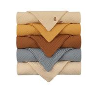 5 Piece Infant Handkerchief Bib Square Shape Baby Stuff Feeding Cotton Towel Dirty-Proof Washing Face Solid Color Towel