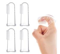 5-Piece Kids Finger Toothbrush - Transparent 5-Pack Set | Silicone Toothbrush for Bàbies & Toddleŕs | Oräl Cleaning Training & Massage for Teething Gums, Food-Grade Silicone
