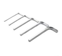 5 Piece L Shape Square Head Wrench Set Made Of Chromium Vanadium Steel 4 Point Key Driver For Square Screws Sizes 3mm To 7mm Silver Color Manual Tool Kit For Home Garden And Workshop Equipment Usage