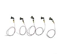 5 Piece LED Floodlights with Pole for TT H0 Model Featuring Nut Thread Attachment Suitable for Building Facades (Green)