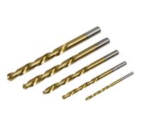 Loops 5 Piece Left-Hand Spiral Drill Bit Set - 3.2mm to 8.7mm - 4121 HSS Steel in Metallics Loops Metallics