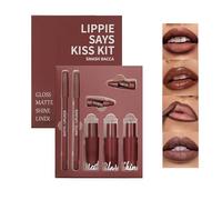 5-Piece Lip Kit Set | Matte & Glossy Finish (Nude to Berry Tones) lipstick long lasting,Transfer-Resistant & Layerable Formulas - Day to Night Transition