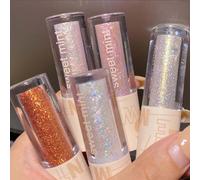 5-Piece Liquid Glitter Eyeshadow Set - Shimmering Champagne, Silver, Silver Purple, Rose, & Gold - Pearlescent Highlighter Stick for Sparkling Eye Makeup