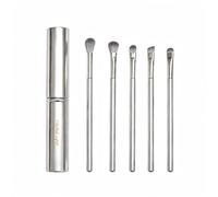 5-Piece Makeup Brush Set - Ultra-Soft Synthetic Bristles, Professional Face & Eye Brushes for Flawless Foundation, Powder, Blush & Eyeshadow-Silver