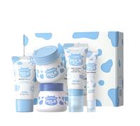 5 Piece Milk Skincare Set, Milk Beauty Present Sets for Teenage Girls with Cleanser, Eye Cream, Moisturizer, Sunscreen and Brightening Cream, Bubble Milk Skincare Set for Kids Women