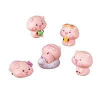 5 Piece Miniature Pigs Figurines PVC Decors Animal Ornaments For Garden Landscape Desktop Displays And Crafting Scene Handmade Desk Accessories