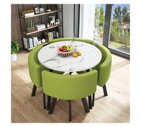 5-Piece Modern Bar Table Set with 4 Chairs - Round Conference Table for Cafe Office Living Room - Durable Stylish Design High Weight Capacity Perfect for Entertaining and Dining