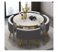 5-Piece Modern Bar Table Set with 4 Chairs Stylish Round Conference Table for Cafe Office & Living Room High Capacity Durable & Space-Saving Design