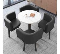 5-Piece Modern Dining Table Set with Faux Leather Chairs - Stylish Conference Room Table for Kitchen & Dining Room Includes 1 Table + 4 Chairs Perfect for Modern Spaces