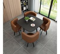 5-Piece Modern Round Dining Table Set Space-Saving Furniture for Small Apartments Includes Reception Table & Chairs Ideal for Kitchens & Dining Rooms 31-inch Compact Design