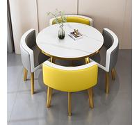 5-Piece Modern Round Dining Table Set - Space-Saving Furniture for Small Apartments Kitchens & Dining Rooms Includes Stylish Chairs Perfect for Compact Living Spaces (31" Table)
