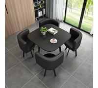 5-Piece Modern Round Dining Table Set - Space-Saving Furniture with Chairs for Small Apartments Kitchens & Dining Rooms Compact 31" Design Perfect for Stylish Interiors