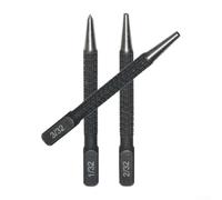 5-Piece Nail Punch Set with Knurled Body and Square Striking Head, 100mm Alloy Steel Punching Tool for Wood, Metal, Plastic, 0.8mm 1.6mm 2.4mm 3