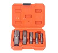 5 Piece NPT Pipe Tap Set, 3/4 1/2 3/8 1/4 1/8inch Carbon Steel NPT Thread Forming Taps with Plastic Case, NPT Tap Set for Accurate Threads, Assorted Plumbers Mechanics