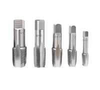 5-Piece NPT Pipe Tap Set with Sizes 1/8", 1/4", 3/8", 1/2", 3/4" - Carbon Steel Hand Threading Tools for Plumbing - Ensure Accurate Threads - Ideal for Plumbers, Mechanics & DIY Thread Cutting[PD06]