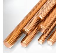 5 Piece Of Red Copper Threaded Rods, M8 Pitch, 100 Mm Long, For anchor bolts, clamps, hangers, U-bolts and more.