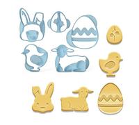 5-piece organic plastic Easter cookie cutter set, made in Germany, cookie baking mould, biscuit mould, Easter biscuits, Easter rabbit, Easter egg, bunny, lamb, chick, fondant, cake, gift