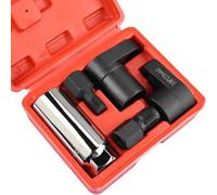 5-Piece Oxygen Sensor Removal Tool Set, Chrome Vanadium Steel Wrenches & Sockets, Red Storage Case for Automotive Exhaust Systems