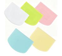 5-Piece Plastic Dough Scraper Set, Flexible Bowl Scraper and Bench Cutter for Baking, Food-Safe Kitchen Tool for Bread, Cake, Pizza, Icing and Fondant, Multi-Purpose Non-Stick Design