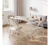 5-Piece Portable Folding Table & Chair Set - 4FT Lightweight Dining Furniture for Indoor/Outdoor Events Perfect for Training Card Games & Gatherings - Comfort Padded Seats