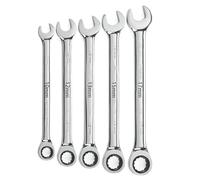 5-Piece Ratchet Spanner Set Metric Wrench Combination Tool for Torque Gear and Socket Nuts Adjustable Hand Tools (10-12-13-15-17 mm)