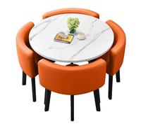 5-Piece Reception Negotiation Table and Chair Set Stylish Orange Coffee Desk for Business Conferences Lounge Living Room Kitchen Office Beauty Salon - 80cm/31.5in