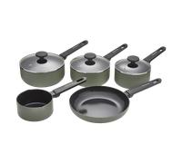 5 Piece Recycled Aluminium Saucepan Set - Green