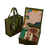 5-Piece Relaxation Gift Set for Mom & Elders - Massage Hammer, Cushion & Massage Comb, Lotus Mirror, Eye Mask, Practical Birthday/Mother's Day Present in Gift Box