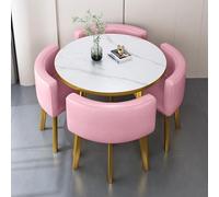 5 Piece Round Dining Table Set with 4 Chairs Modern Kitchen Furniture Perfect for Breakfast Bar Conference Table 80x75 cm Stylish Home Décor.
