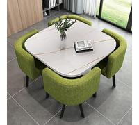 5-Piece Round Kitchen Dining Table Set with 4 Chairs - Modern Breakfast Bar & Conference Table 31.5"x29.5" - Stylish Dining Room Furniture for Home