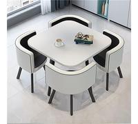 5-Piece Round/Square Conference Table Set for Office - Dining & Coffee Table with 4 Chairs Ideal for Business Meetings Reception Areas & Small Dining Spaces