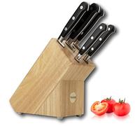 Sabatier Professional 5 Piece Knife Set & Classic Rubberwood Knife Block