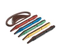 5 Piece Sanding Detail Stick Set with 2 Extra Replacement Belts per Stick, 5 Grits 120, 240, 320, 400 & 600 Grit Made in The USA for Sanding Wood, Metal & Plastics, Long Life Sanding Belts