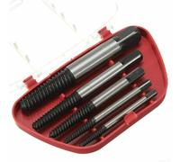 5-Piece Screw Extractor Set for Removing Broken, Stripped, or Rusted Bolts and Screws - Chrome Vanadium Steel for Easy-Out Drill Bits, Sizes 4-18 mm, with Storage