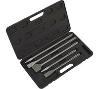 Loops 5 Piece SDS MAX Demolition Kit - Flat & Pointed Chisels - Sturdy Storage Case in Metallics Loops Metallics