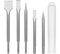 5-Piece SDS Plus Hammer Chisel Set Heavy Duty Steel SDS Drill Bit Set SDS Plus Impact Drill Bit Includes 3 Flat Chiseland 2 Point Chiselfor Concrete Tile Cement Stone Masonry and Other Brick Wall